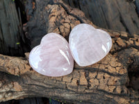 Polished Gemmy Rose Quartz Gemstone Hearts - sold per item - From South Africa