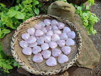 Polished Gemmy Rose Quartz Gemstone Hearts - sold per item - From South Africa