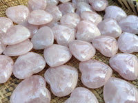 Polished Gemmy Rose Quartz Gemstone Hearts - sold per item - From South Africa