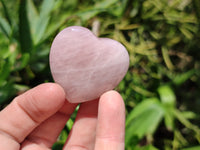 Polished Gemmy Rose Quartz Gemstone Hearts - sold per item - From South Africa