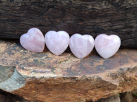 Polished Gemmy Rose Quartz Gemstone Hearts - sold per item - From South Africa