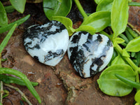 Polished Zebra Marble Gemstone Hearts - sold per item - From China