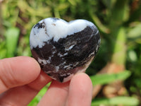 Polished Zebra Marble Gemstone Hearts - sold per item - From China