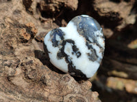 Polished Zebra Marble Gemstone Hearts - sold per item - From China