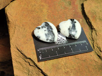 Polished Zebra Marble Gemstone Hearts - sold per item - From China