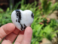 Polished Zebra Marble Gemstone Hearts - sold per item - From China