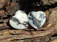 Polished Zebra Marble Gemstone Hearts - sold per item - From China