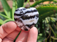 Polished Zebra Marble Gemstone Hearts - sold per item - From China