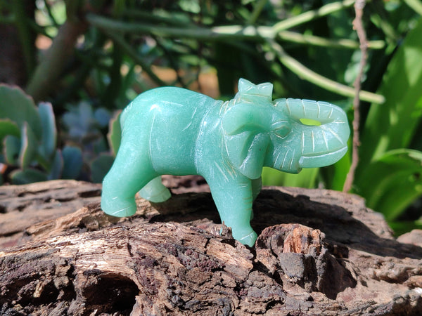 Polished Aventurine Elephant Carving - sold per item - From Zimbabwe