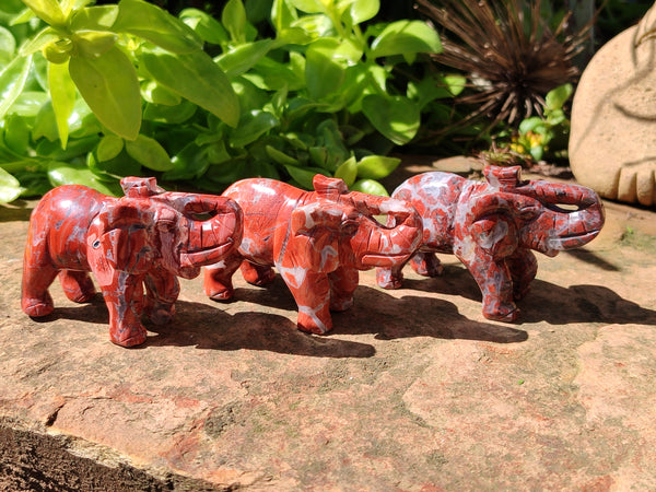 Polished Brecciated Jasper Elephant Carving - sold per item - From South Africa