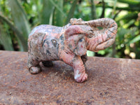 Polished Snakeskin Rhyolite Jasper Elephant Carving - sold per item - From Australia