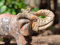 Polished Snakeskin Rhyolite Jasper Elephant Carving - sold per item - From Australia