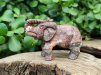 Polished Snakeskin Rhyolite Jasper Elephant Carving - sold per item - From Australia