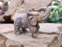 Polished Snakeskin Rhyolite Jasper Elephant Carving - sold per item - From Australia