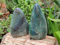 Polished Fuchsite Standing Free Forms x 2 From Madagascar