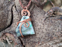 Hand Made Copper Wire Wrapped Stone Pendants x 6 From Southern Africa