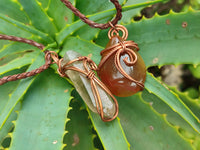 Hand Made Copper Wire Wrapped Stone Pendants x 6 From Southern Africa