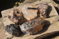 Natural Black Tourmaline With Quartz Specimens x 5 From Zimbabwe