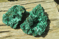 Natural Silky Malachite Specimens x 2 From Kasompe, Congo