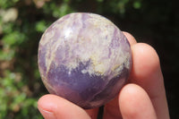 Polished Lepidolite with Pink Rubellite Palm Stones x 24 From Ambatondrazaka, Madagascar