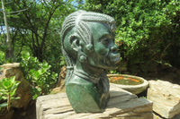 Hand Made Green Verdite Royal African Bust Sculpture x 1 From Zimbabwe