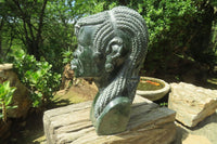 Hand Made Green Verdite Royal African Bust Sculpture x 1 From Zimbabwe