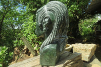 Hand Made Green Verdite Royal African Bust Sculpture x 1 From Zimbabwe