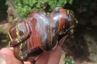 Hand Made Tiger Iron Jasper Monkey Carvings x 3 From Australia