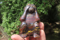 Hand Made Tiger Iron Jasper Monkey Carvings x 3 From Australia