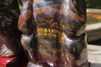 Hand Made Tiger Iron Jasper Monkey Carvings x 3 From Australia