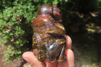 Hand Made Tiger Iron Jasper Monkey Carvings x 3 From Australia