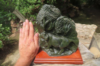 Hand Made Green Verdite Buffalo Sculpture x 1 From Zimbabwe