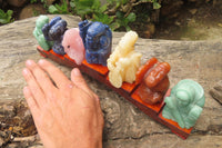 Polished Assortment Of Lucky God Carvings x 7 From China