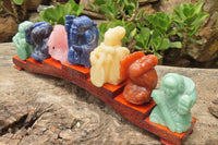 Polished Assortment Of Lucky God Carvings x 7 From China