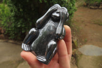 Hand Made Silver Hematite Monkey Carvings x 3 From China