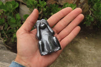 Hand Made Silver Hematite Monkey Carvings x 3 From China