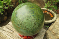 Polished Green Verdite Sphere x 1 From Zimbabwe