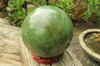 Polished Green Verdite Sphere x 1 From Zimbabwe