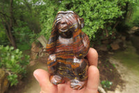 Hand Made Tiger Iron Jasper Monkey Carvings x 3 From Australia