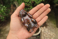 Hand Made Tiger Iron Jasper Monkey Carvings x 3 From Australia