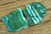 Polished Malacolla Slices x 6 From Kalukundi Mine, Congo