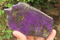 Polished On One Side Metallic Purpurite x 3 From Namibia