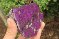 Polished On One Side Metallic Purpurite x 3 From Namibia