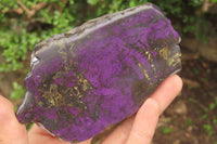 Polished On One Side Metallic Purpurite x 3 From Namibia