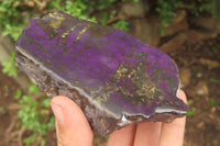 Polished On One Side Metallic Purpurite x 3 From Namibia