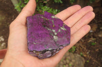 Polished On One Side Metallic Purpurite x 3 From Namibia