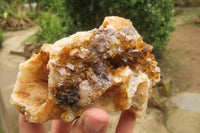 Natural Limonite Quartz Geode Specimens x 4 From Zambia