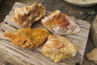 Natural Limonite Quartz Geode Specimens x 4 From Zambia