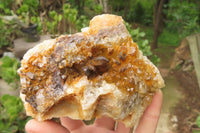 Natural Limonite Quartz Geode Specimens x 4 From Zambia