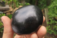 Polished Black Basalt Palm Stones x 12 From Antsirabe, Madagascar